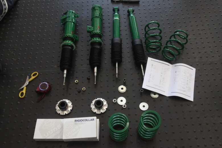 N-ONE JG3 TEIN車高調取り付けとSPOON リジカラの取り付け 四輪アライメント