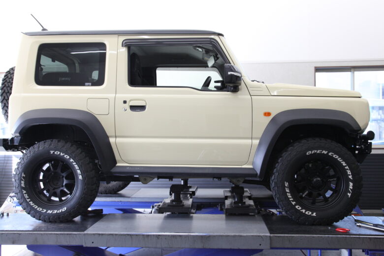 ジムニー JB74W リフトアップスプリング修正と四輪アライメント